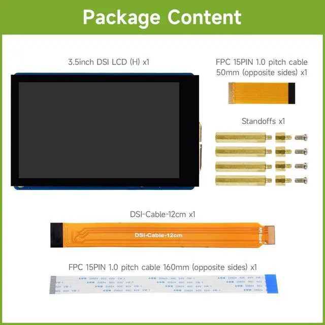Alt view image 2 of 6 - 3.5inch DSI Capacitive Touch Display, 5-Point Touch, 480 × 800 Pixels, IPS Display Panel, Supports Series Boards