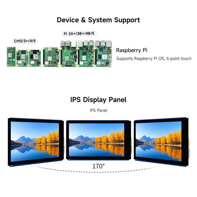 Alt view image 4 of 6 - 3.5inch DSI Capacitive Touch Display, 5-Point Touch, 480 × 800 Pixels, IPS Display Panel, Supports Series Boards