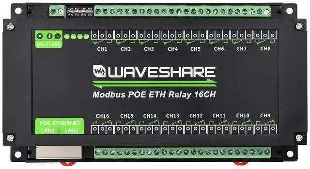 Main image of 16-Ch Ethernet Module, Modbus RTU/TCP, Ethernet Communication, Support PoE, Various Isolation & Protection Circuits, Industrial Rail-Mount
