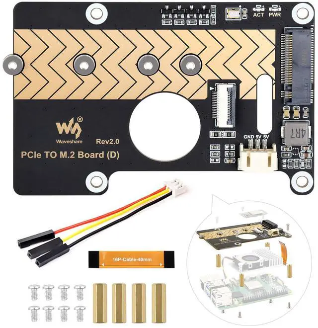 Main image of PCIe to M.2 Adapter Board (D), Compatible with 5, Supports NVMe Protocol M.2 Solid State Drive, High-Speed Reading/Writing