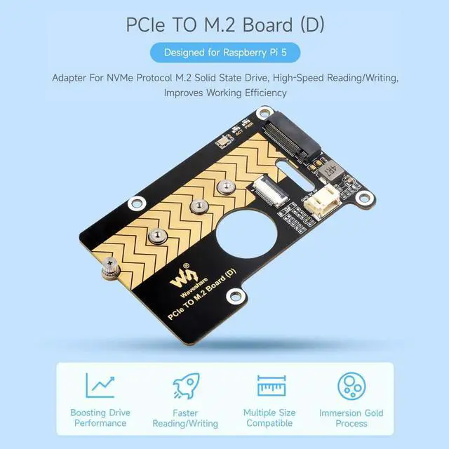 Alt view image 3 of 7 - PCIe to M.2 Adapter Board (D), Compatible with 5, Supports NVMe Protocol M.2 Solid State Drive, High-Speed Reading/Writing
