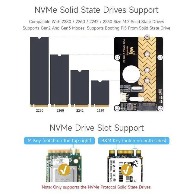 Alt view image 5 of 7 - PCIe to M.2 Adapter Board (D), Compatible with 5, Supports NVMe Protocol M.2 Solid State Drive, High-Speed Reading/Writing