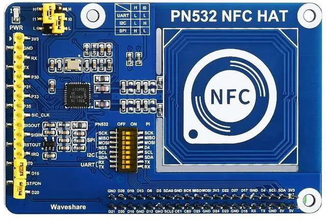 Main image of PN532 NFC HAT Compatible with with I2C / SPI/UART Interface Comes with Online User Manual