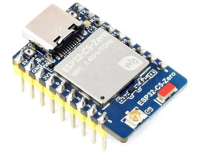 Main image of ESP32-C5 Mini Development Board, Equipped with 32-bit RISC-V Processor, Integrated 2.4GHz/5GHz Dual-Band Wi-Fi 6 and BLE 5, with Pre-Soldered Headers