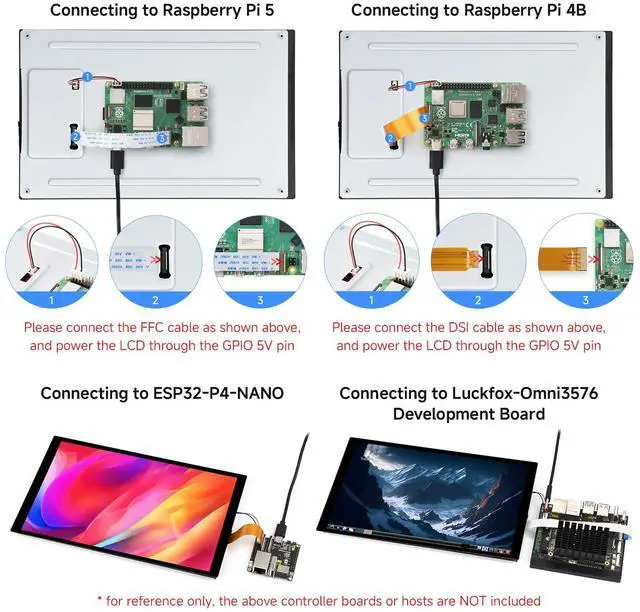 Alt view image 5 of 7 - 10.1inch DSI Capacitive Touch Display, Comaptible with 5/4B/3B, 800×1280, IPS Panell, 10-Point Touch