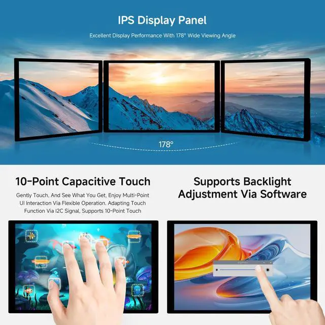 Alt view image 6 of 7 - 10.1inch DSI Capacitive Touch Display, Comaptible with 5/4B/3B, 800×1280, IPS Panell, 10-Point Touch