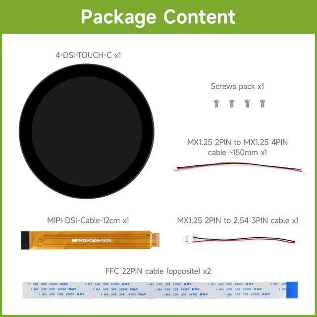 Alt view image 2 of 7 - 4inch DSI Round Capacitive Touch Display, Compatible with , RK3576, RK3506 and ESP32-P4 720 × 720, IPS Display Panel, 10-Point Touch, 170° Wide Viewing Angle