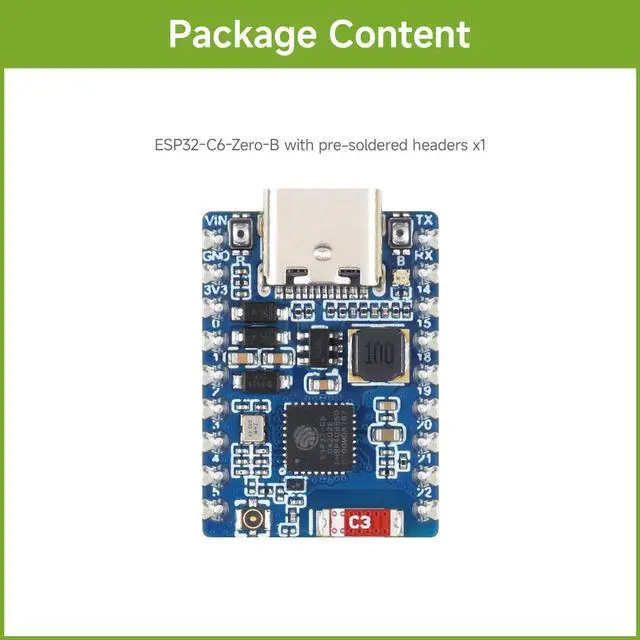Alt view image 2 of 5 - ESP32-C6 Mini Wi-Fi 6 Development Board,with pre-soldered Headers