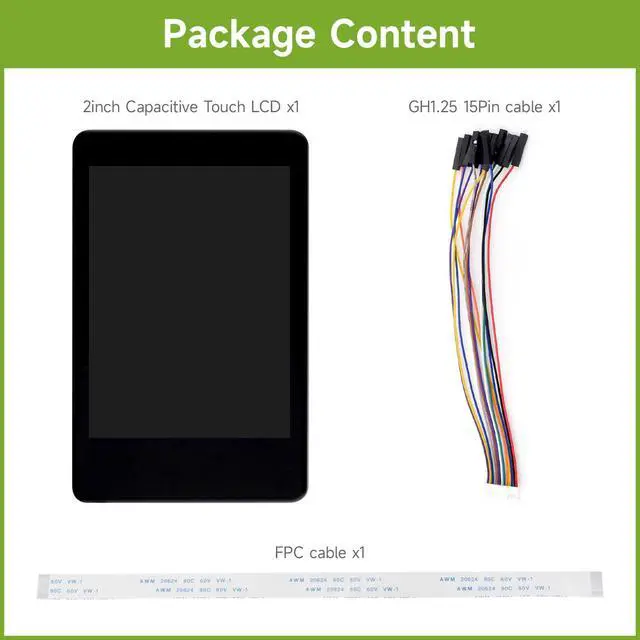 Alt view image 2 of 7 - 2inch Capacitive Touch Display Module, Compatible with 5/4B/3B/Pico/Pico W/Pico WH, ESP32, IPS Display, 262K Colors, 240×320 Resolution