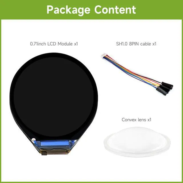 Alt view image 2 of 5 - 0.71inch Round LCD Display Module, IPS Panel, 160×160 Resolution, SPI Interface, 65K Colors, Embedded GC9D01 Driver