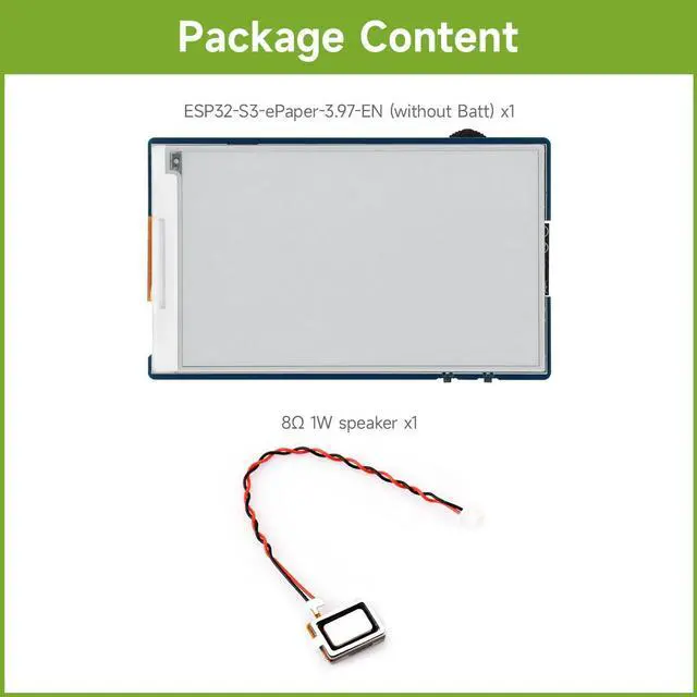 Alt view image 2 of 7 - ESP32-S3 3.97inch e-Paper Development Board, 800 × 480 Resolution, Supports Wi-Fi/BLE 5, and AI Voice Interaction, Onboard Microphone