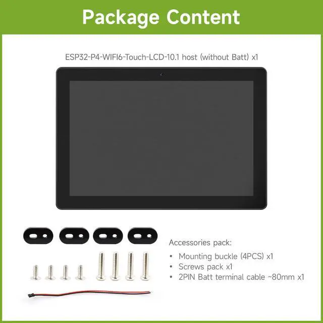 Alt view image 2 of 7 - ESP32-P4-WIFI6 10.1inch HMI All-in-One Touch Display Development Board, 10-Point Touch, 800 × 1280 Resolution, with Dual Microphones and Speaker, Supports Wi-Fi 6 and BLE 5, Without BAT