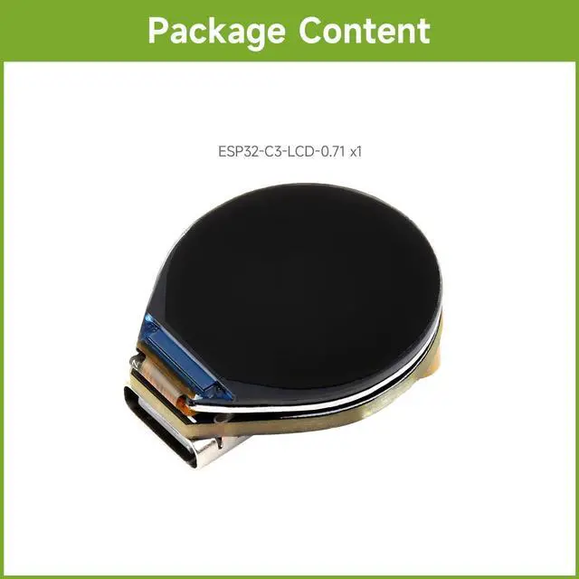 Alt view image 2 of 6 - ESP32-C3 0.71inch Round Display Development Board, 160×160 Resolution, Based on ESP32-C3 Single-core Processor, SPI Interface Display