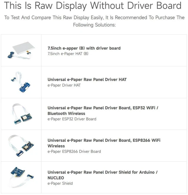 Alt view image 6 of 7 - 7.5inch E-Paper E-Ink Raw Display Compatible with 4B/3B+/3B/2B/B+/A+/Zero/Zero W/WH/Zero 2W Series Boards 800×480 Pixels Three-Color with SPI Interface Without PCB