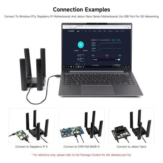 Alt view image 6 of 7 - 5G DONGLE Expansion Board ONLY, USB 3.2 Port, Aluminum Alloy Case, Quad Antennas, Onboard M.2 Key B Interface, Does NOT Include 5G Module