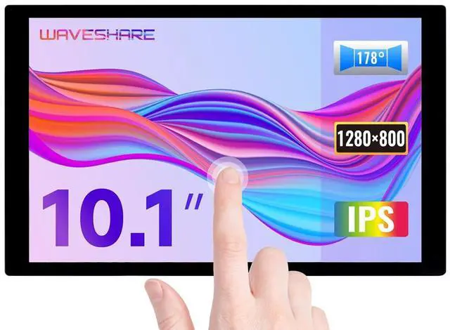 Main image of 10.1inch Capacitive Touch Display Compatible with 5/4B/3B+/3A+, CM3/3+/4*, 1280×800, IPS, DSI Interface