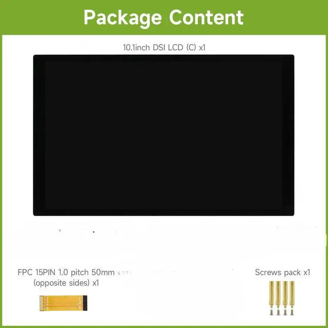 Alt view image 2 of 7 - 10.1inch Capacitive Touch Display Compatible with 5/4B/3B+/3A+, CM3/3+/4*, 1280×800, IPS, DSI Interface