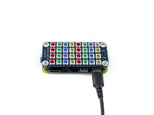 Alt view image 5 of 6 - RGB LED HAT True Color Onboard 4 × 8 RGB LED Display Colorful Effect Controlled by Only One Signal Pin Supports Any Revision of