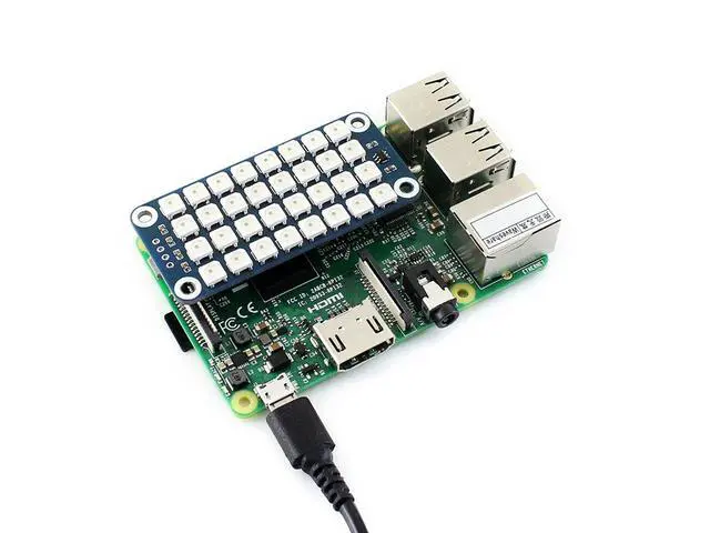 Alt view image 6 of 6 - RGB LED HAT True Color Onboard 4 × 8 RGB LED Display Colorful Effect Controlled by Only One Signal Pin Supports Any Revision of