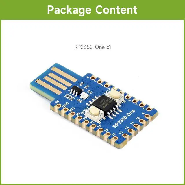 Alt view image 2 of 7 - RP2350-One, Onboard PCB Type-A Plug, 4MB Flash MCU Board Based On RP2350A Dual-core & Dual-Architecture Microcontroller