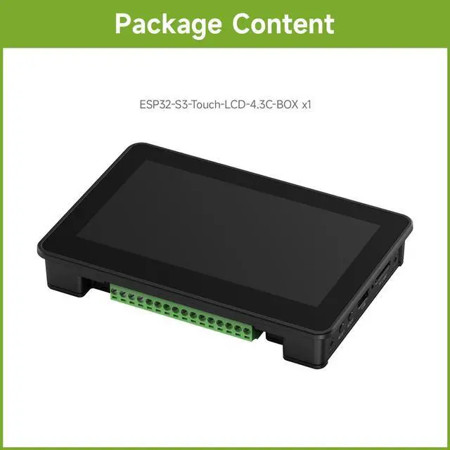 Alt view image 2 of 7 - ESP32-S3 4.3inch AI Voice Touch Display Development Board, 800 × 480 Resolution, 5-Point Touch, Dual-MIC Array, Supports 2.4GHz Wi-Fi & BLE 5, with Plastic Case