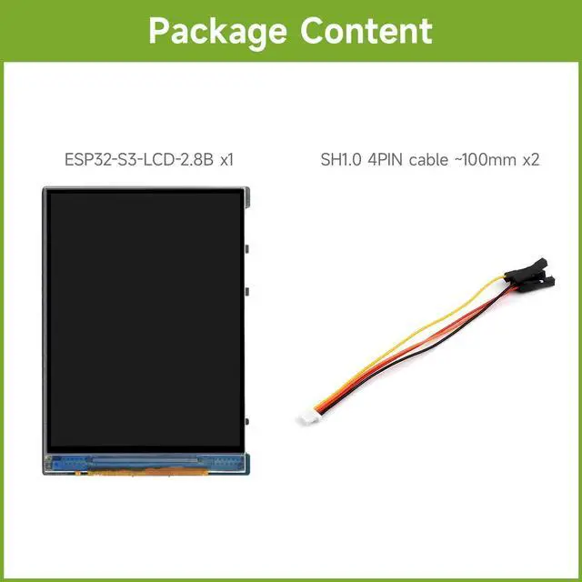 Alt view image 2 of 7 - ESP32-S3 2.8inch Display Development Board, 480×640, IPS, 32-bit LX7 Dual-core Processor, Up to 240MHz Frequency, Supports Wi-Fi & BLT, ESP32 with Display, Without Touch Function