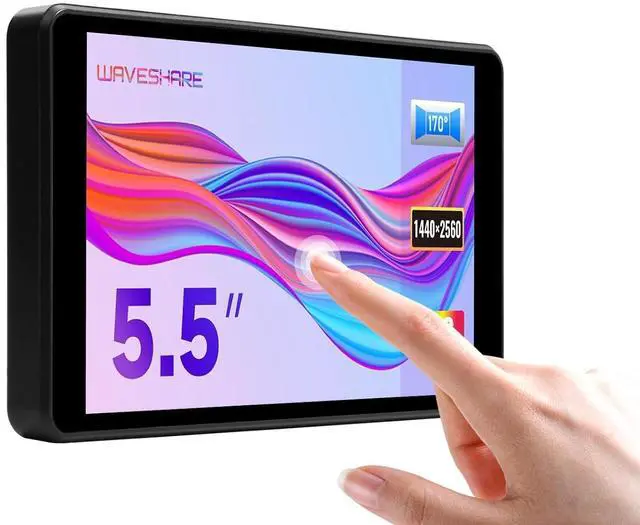 Main image of 5.5inch 2K Capacitive Touch LCD Display Compatible with 5/4B/3B+/Pi 3B/Zero 2w/Zero w and CM4 Supports Windows 11/10/8.1/8/7,wihout Case