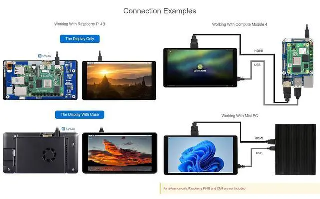 Alt view image 5 of 6 - 5.5inch 2K Capacitive Touch LCD Display Compatible with 5/4B/3B+/Pi 3B/Zero 2w/Zero w and CM4 Supports Windows 11/10/8.1/8/7,wihout Case
