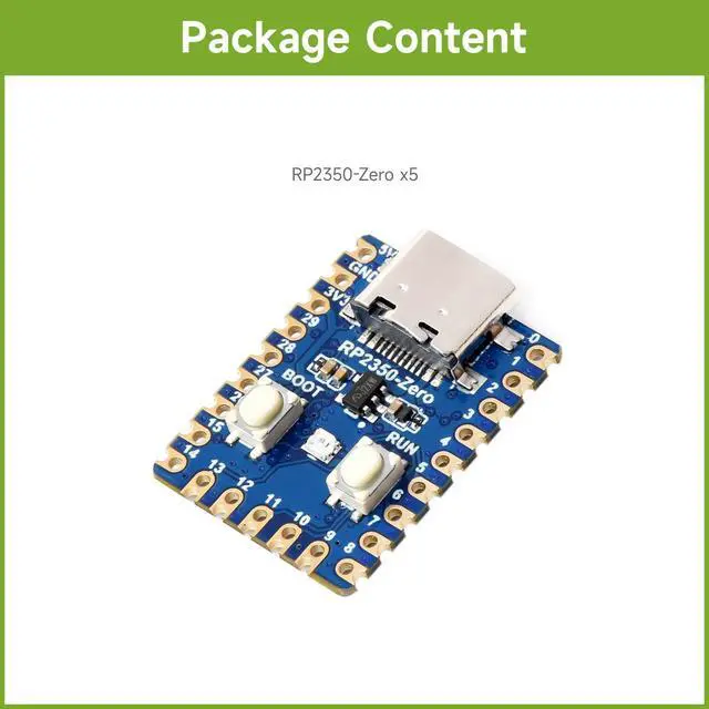 Alt view image 2 of 7 - 5PCS RP2350-Zero Mini Development Board, Microcontroller Development Board, Based On Dual-core & Dual-Architecture Microcontroller