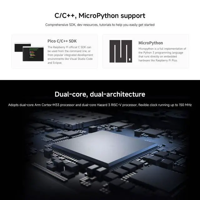 Alt view image 5 of 7 - 5PCS RP2350-Zero Mini Development Board, Microcontroller Development Board, Based On Dual-core & Dual-Architecture Microcontroller