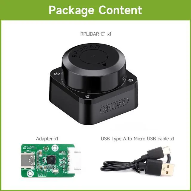 Alt view image 2 of 7 - Slamtec RPLIDAR C1 Lidar, 360 Omnidirectional Laser Ranging Sensor, Up to 12m Range, Compact, Easy Integration, ROS/ROS2 Support
