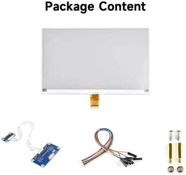 Alt view image 2 of 7 - 7.5inch E-Paper E-Ink Display HAT Compatible with 5/4B/3B/Zero/Zero W/Zero 2W/Pico/Pico W/Pico WH, 800×480 Pixels Red/Black/White Three-Color SPI Interface