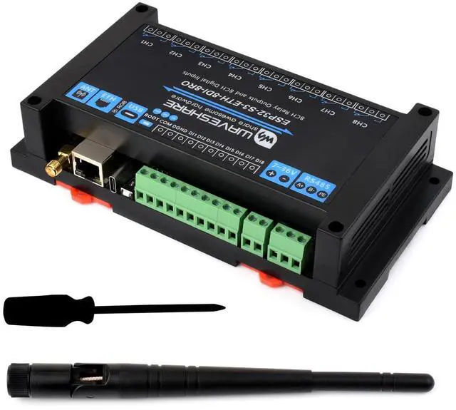 Main image of Industrial 8-Channel ESP32-S3 WiFi Relay Module, Onboard Isolated RS485 Interface, Built-in Xtensa 32-bit LX7 Dual-core Processor, Up to 240MHz, with Multiple Isolation Protection Circuits