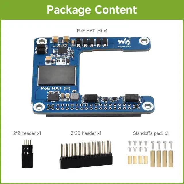 Alt view image 2 of 5 - Power Over Ethernet HAT (H), Compatible with 5 / CM 5, 5V 5A Output, Stable Performance, Supports 802.3af/at Network, Isolated Switched-Mode Power Supply, PoE HAT, Board ONLY