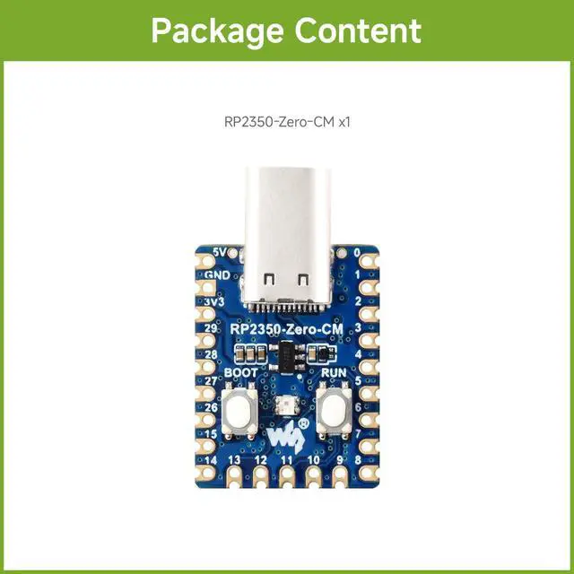 Alt view image 2 of 5 - RP2350-Zero-CM Mini Development Board, Dual-core and Architecture
