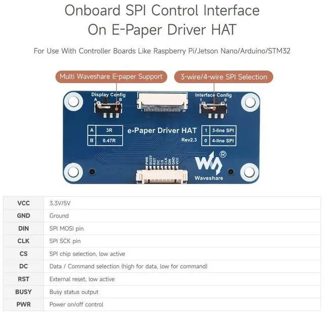 Alt view image 6 of 7 - 13.3inch E-Paper Display (B), Compatible with 5/4B/3B+/3B/2B/B+/A+/Zero/Zero W/WH/Zero 2W Series Boards,960×680 Pixels, Red/Black/White, Raw E-Ink Display Without Driver HAT