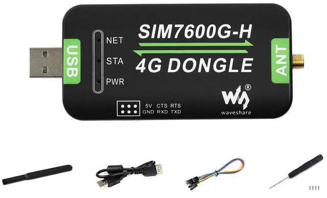 Main image of SIM7600G-H 4G DONGLE with Antenna with Industrial Grade 4G Communication and GNSS Positioning Peripheral Supports Global Band.