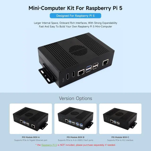 Alt view image 3 of 7 - M.2 NVME PCIE Case for 5, with 2X HDMI Ports, Support 2X 4K Video Output/Efficient Cooling, Aluminum Alloy Case, with PCIe to M.2 Board, Support PCIe Extending to M.2 Interface