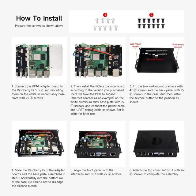 Alt view image 7 of 7 - M.2 NVME PCIE Case for 5, with 2X HDMI Ports, Support 2X 4K Video Output/Efficient Cooling, Aluminum Alloy Case, with PCIe to M.2 Board, Support PCIe Extending to M.2 Interface