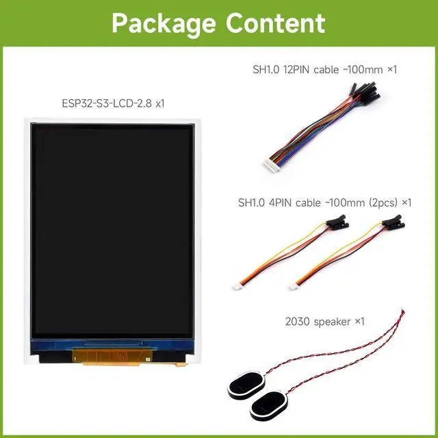 Alt view image 2 of 7 - ESP32-S3 2.8inch Display Development Board, 240×320, IPS, 32-bit LX7 Dual-core Processor, Up to 240MHz Frequency, Supports WiFi & Bluetooth, Without Touch Function
