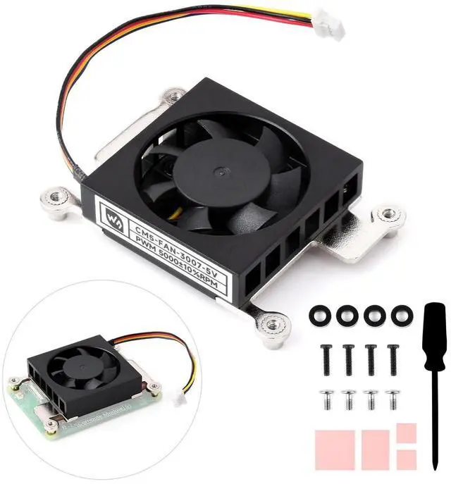 Main image of Dedicated 3007 Cooling Fan, Compatible with Compute Module 5, Low Noise, with Thermal Tapes, 5V Power Supply