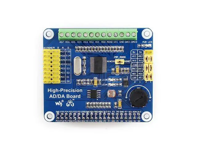 Alt view image 2 of 7 - AD/DA Expansion Allows You to Add High-Precision AD/DA Functions Compatible with 5/4B/3B/Zero/Zero W/Zero 2W/Pico/Pico W/Pico WH and Jetson Nano