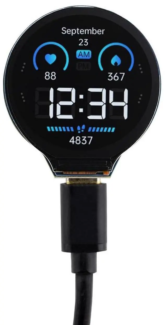 Main image of ESP32-S3 Development Board, 32-Bit LX7 Dual-Core Processor, Integrates GC9A01 Display Driver Chip, with 1.28inch IPS Round LCD, 240×240 Resolution, Supports WiFi/Bluetooth