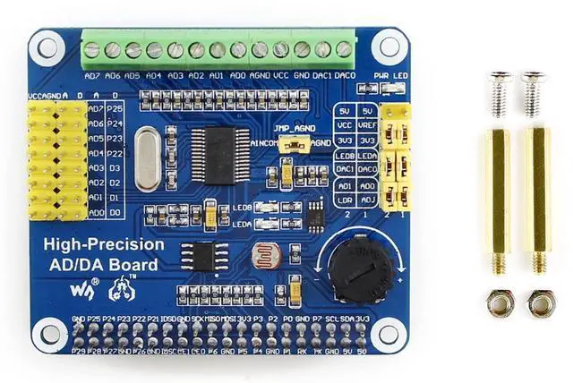 Main image of AD/DA Expansion Allows You to Add High-Precision AD/DA Functions Compatible with 5/4B/3B/Zero/Zero W/Zero 2W/Pico/Pico W/Pico WH and Jetson Nano