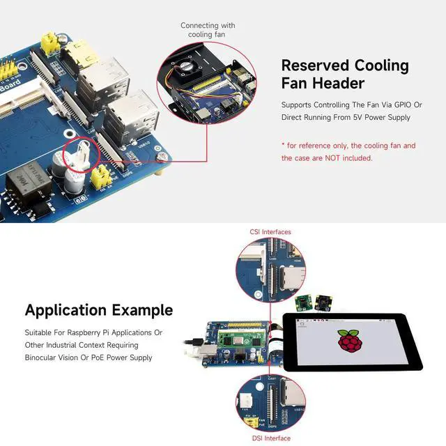 Alt view image 6 of 7 - Compute Module IO Board with PoE Feature Composite Breakout Board for Developing with CM3 / CM3L / CM3+ / CM3+L