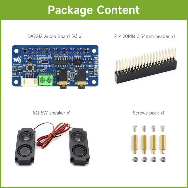 Alt view image 2 of 5 - DA7212 I2S Audio Board Compatible with Series Boards, Stereo Encoding/Decoding, Onboard Dual Microphones