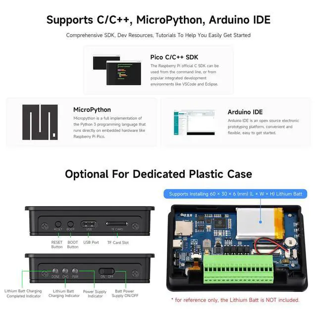 Alt view image 7 of 7 - RP2350 4.3inch capacitive Touch Display Development Board, 800 × 480, 65K Color, Supports Dual-core and Dual-Architecture, with Protective Case
