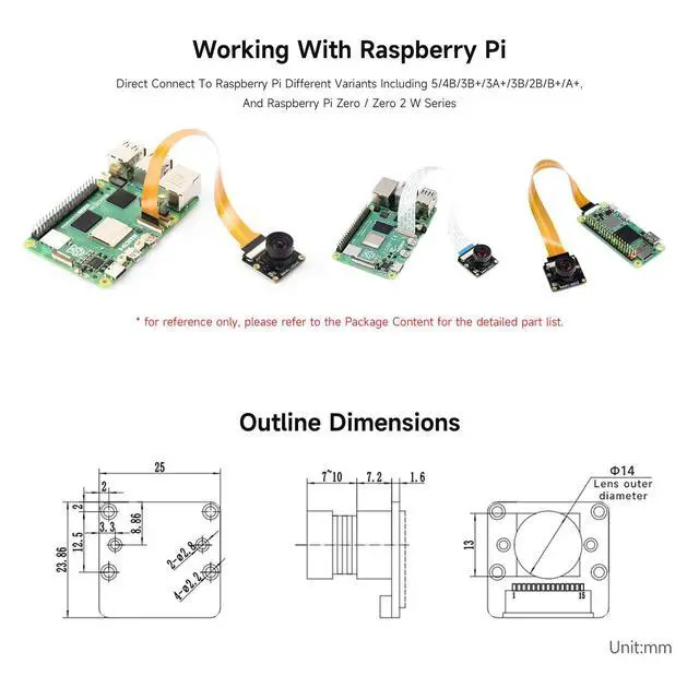 Alt view image 5 of 5 - OV9281-110 Mono Camera Compatible with Supports 4B /3B+ /3A+ /Zero/Zero 2 W and CM3/3+/4 Global Shutter 1MP