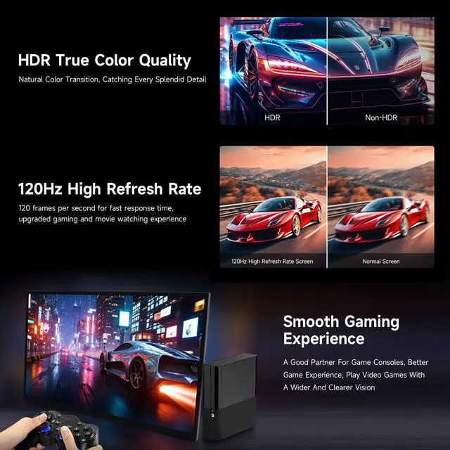 Alt view image 6 of 7 - Luckfox 18.5inch Touch Monitor with Stand, Compatible with /Jetson Nano and PC, 1920 × 1080, 120Hz Refresh Rate, Mini HDMI/Type-C Display Ports, IPS Screen, 10-Point Touch