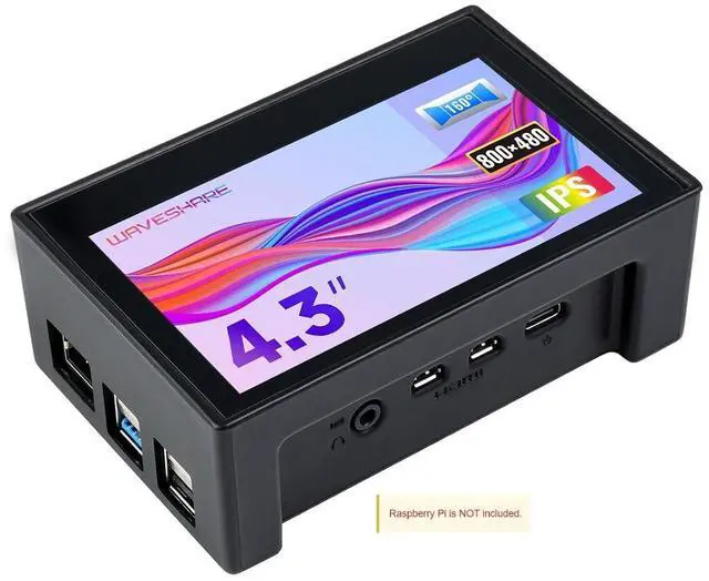 Main image of 4.3inch Capacitive Touch Display Compatible with 4B Comes with Protection Case 800×480 Resolution IPS Wide Angle MIPI DSI Interface